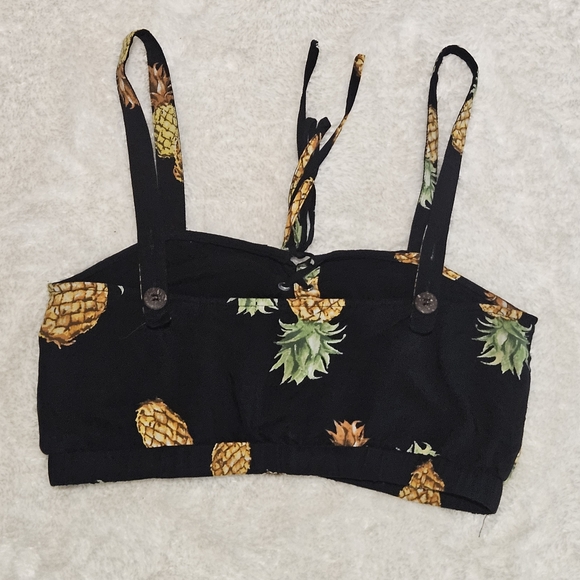 Wild Honey Black Crop Top Size S/M Tropical Resortwear PANTS AVAILABLE - Picture 5 of 10